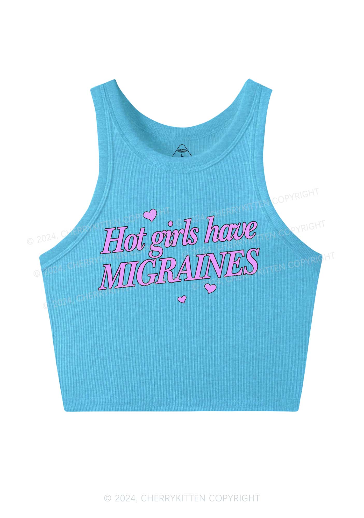 Hot Girls Have Migraines Y2K Crop Tank Top Cherrykitten