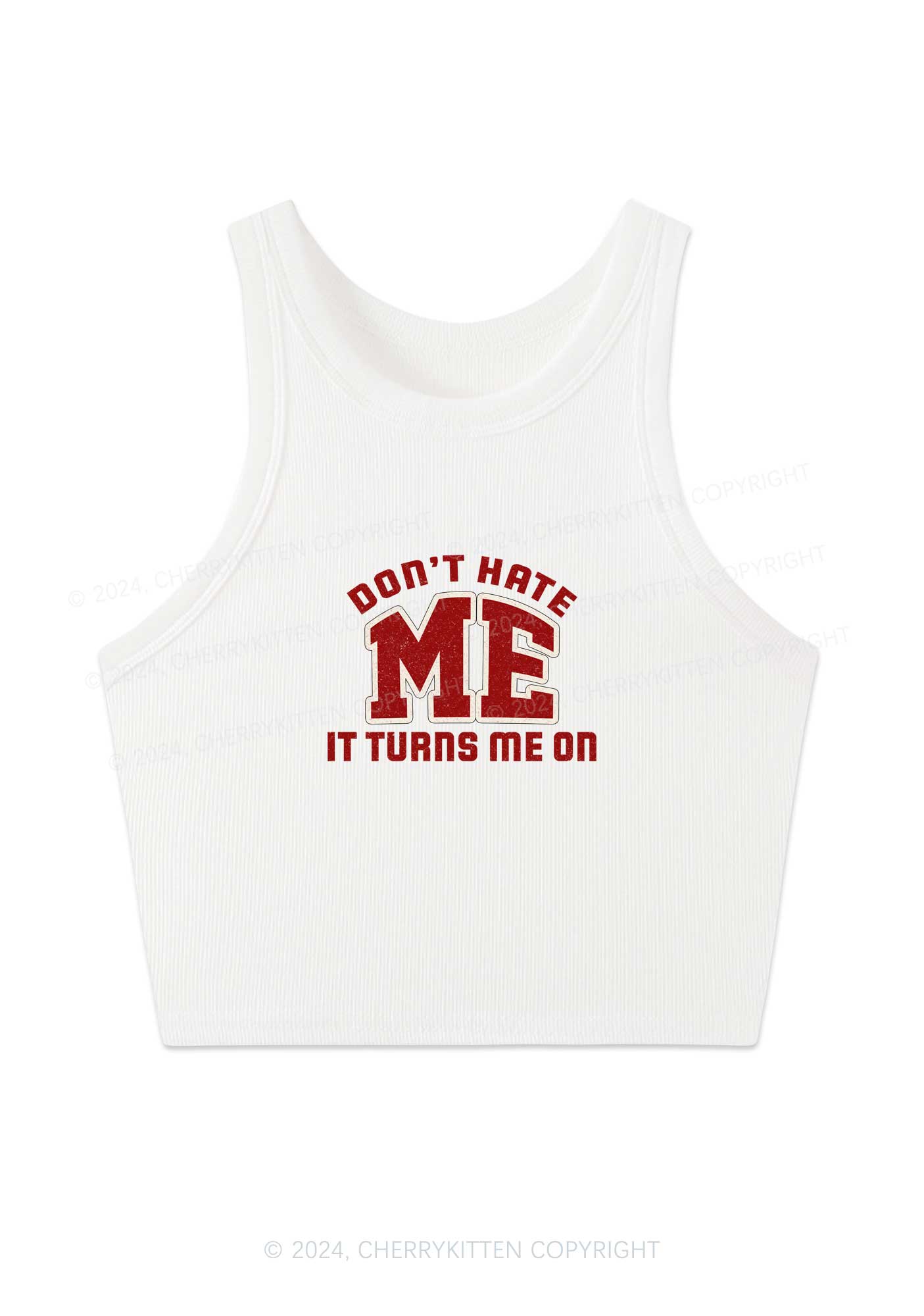 Don't Hate Me Y2K Crop Tank Top Cherrykitten