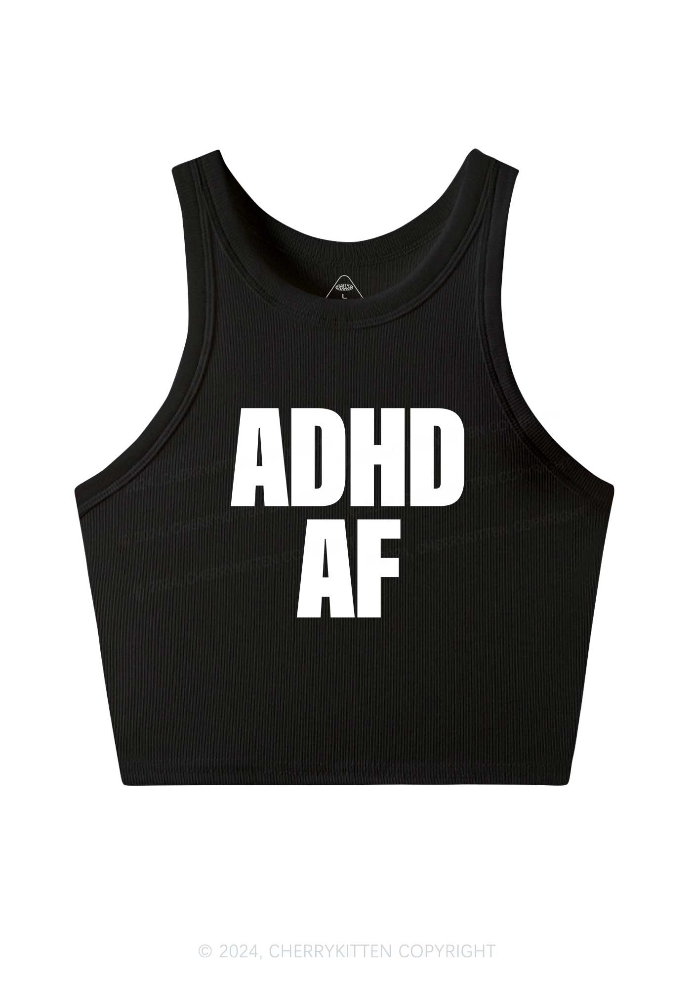 ADHD AF Y2K Crop Tank Top Cherrykitten