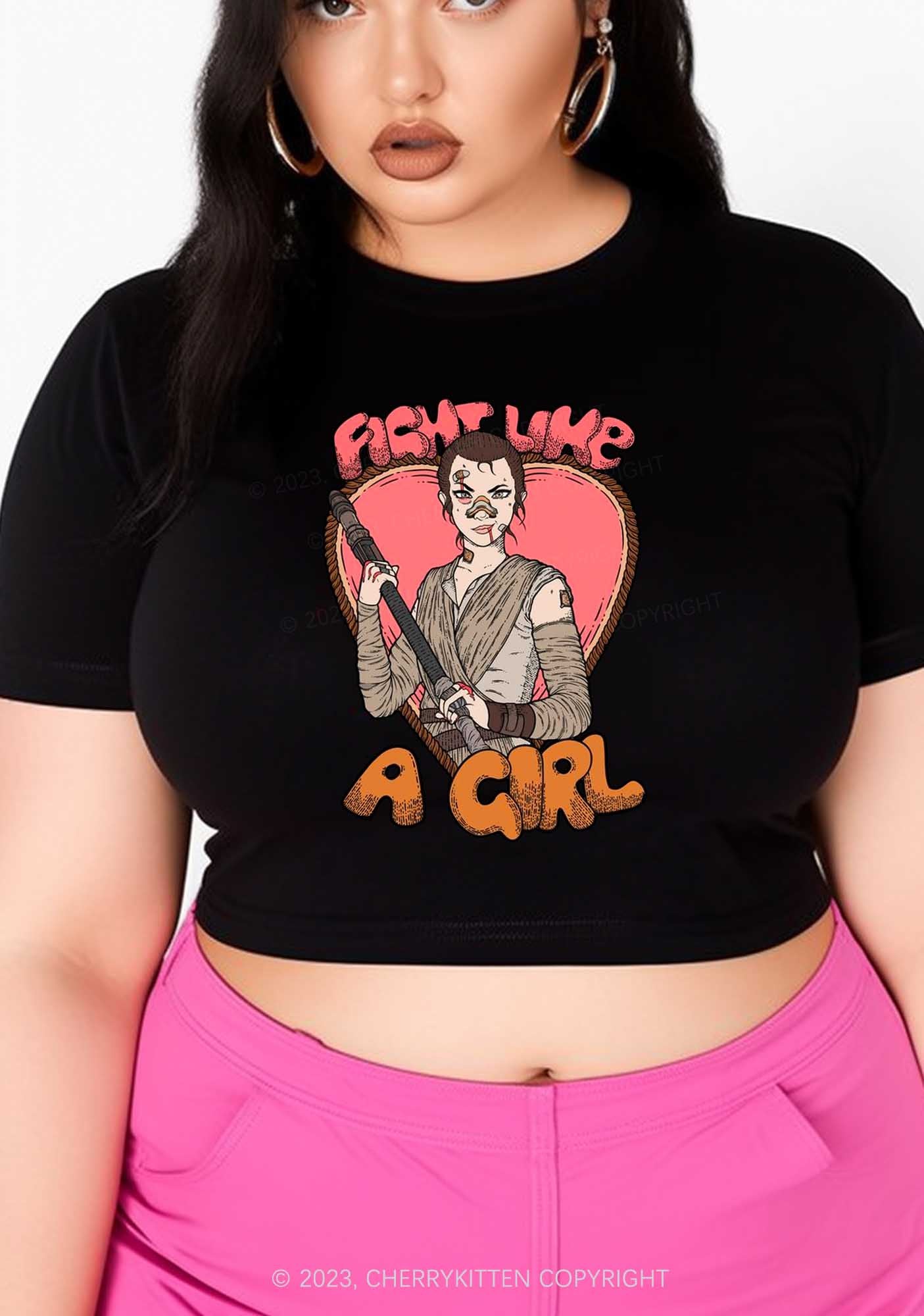 Fight Like A Scavenger Halloween Y2K Baby Tee Cherrykitten