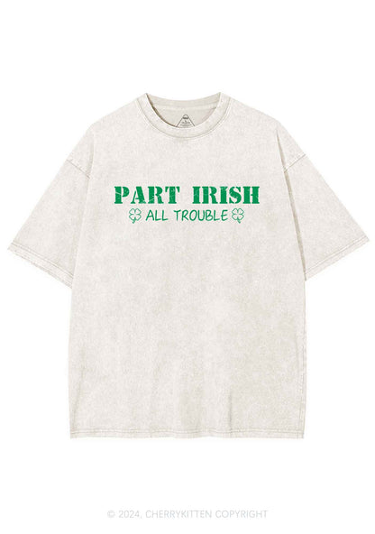 Part Irish All Trouble St Patricks Y2K Washed Tee Cherrykitten