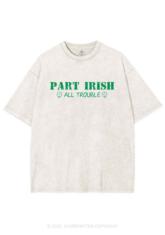 Part Irish All Trouble St Patricks Y2K Washed Tee Cherrykitten