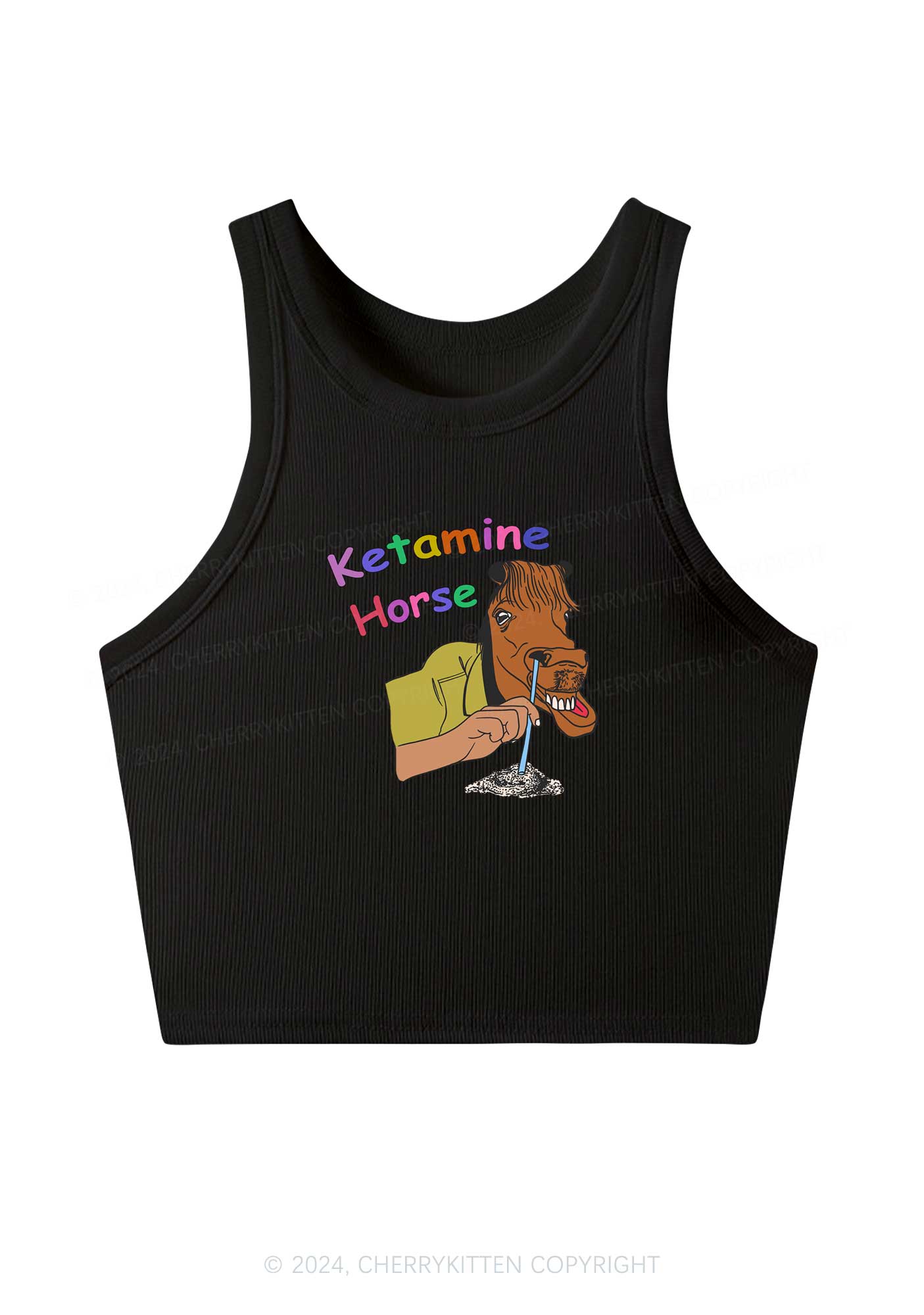 K Horse Y2K Crop Tank Top Cherrykitten