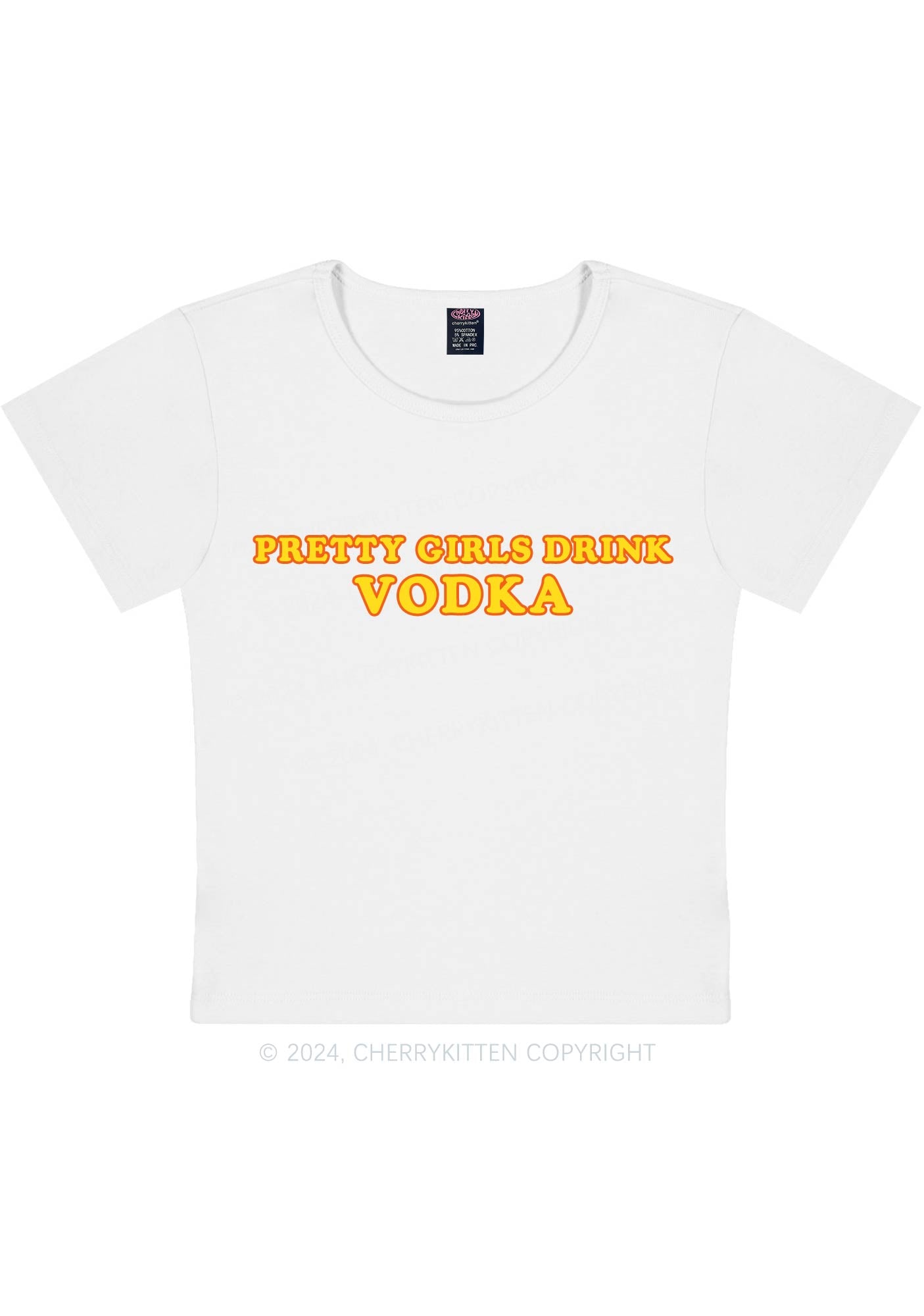 Pretty Girls Drink Vodka Y2K Baby Tee Cherrykitten