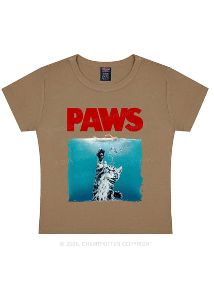 Paws Jaws Cat Y2K Baby Tee Cherrykitten