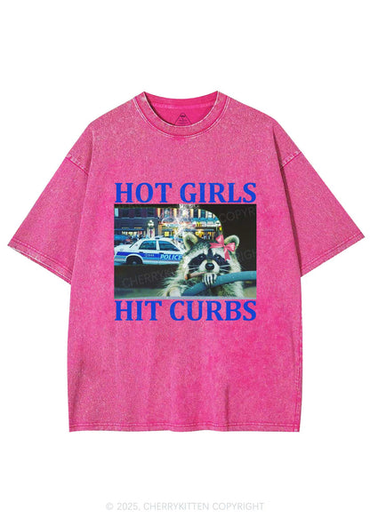 Hot Girls Hit Curbs Y2K Washed Tee Cherrykitten