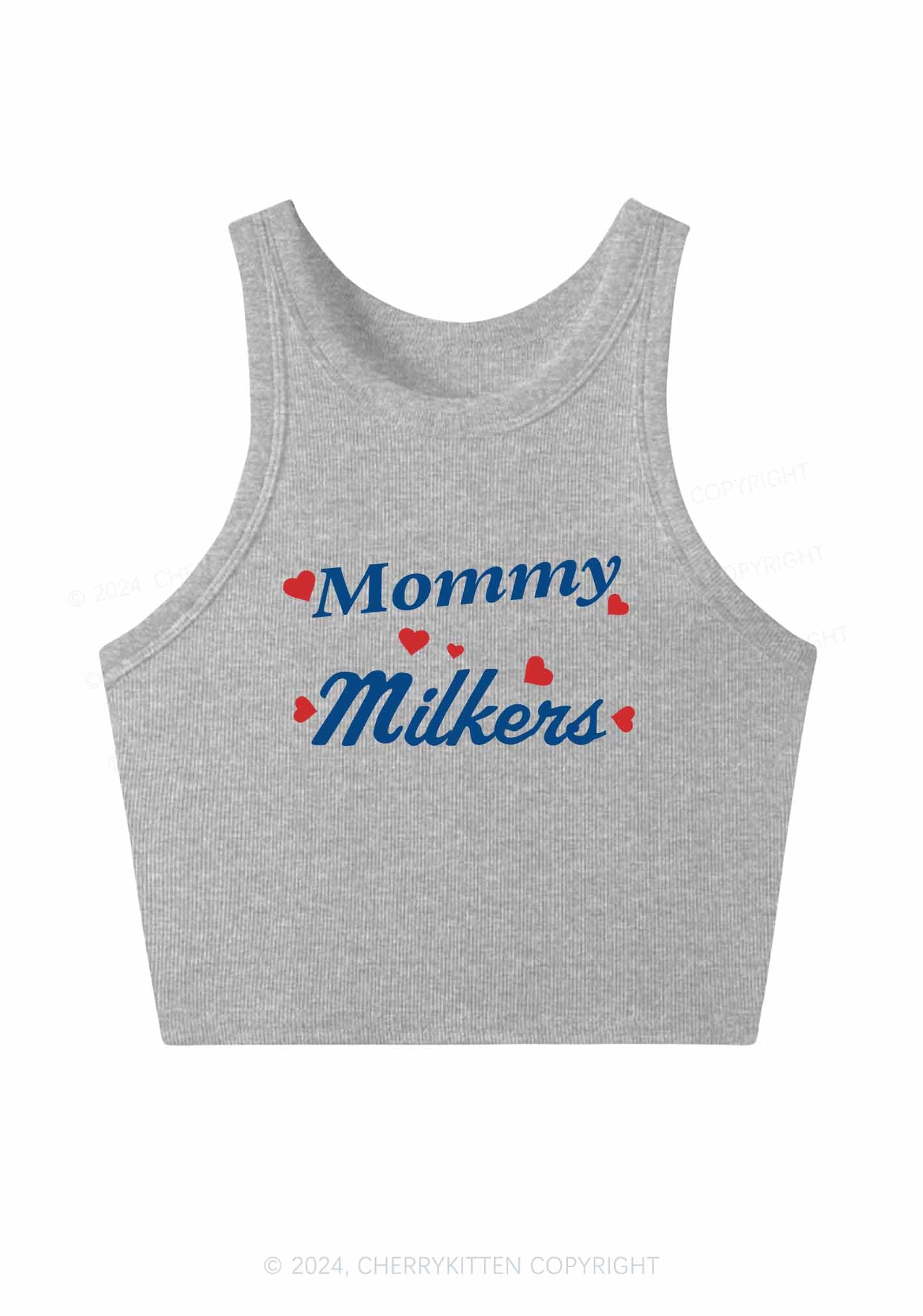 Mommy Milkers Y2K Crop Tank Top Cherrykitten