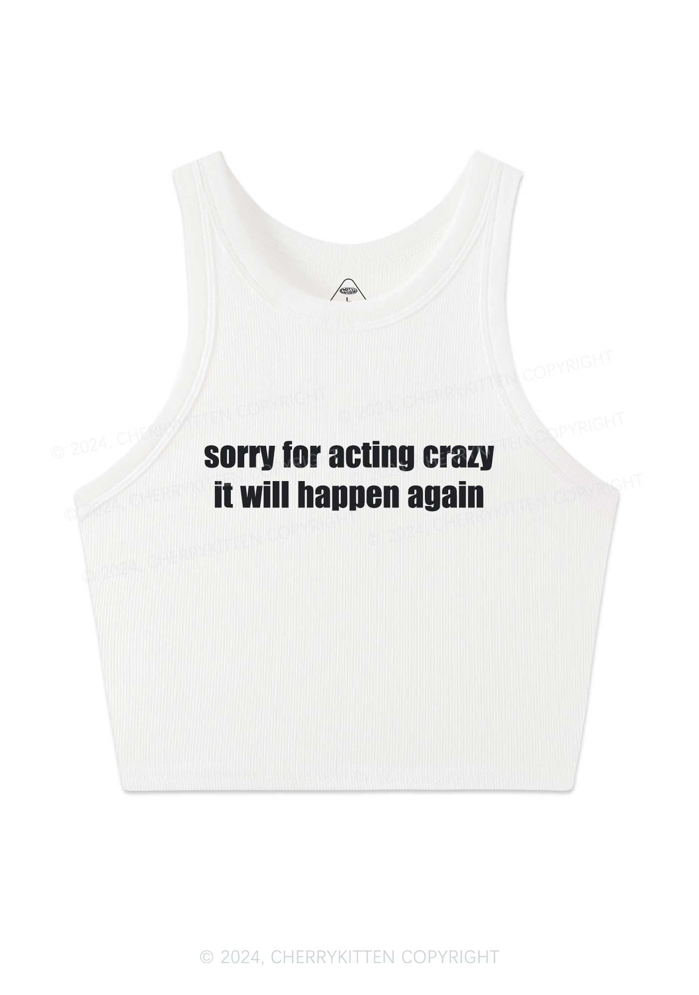 Sorry For Acting Crazy Y2K Crop Tank Top Cherrykitten