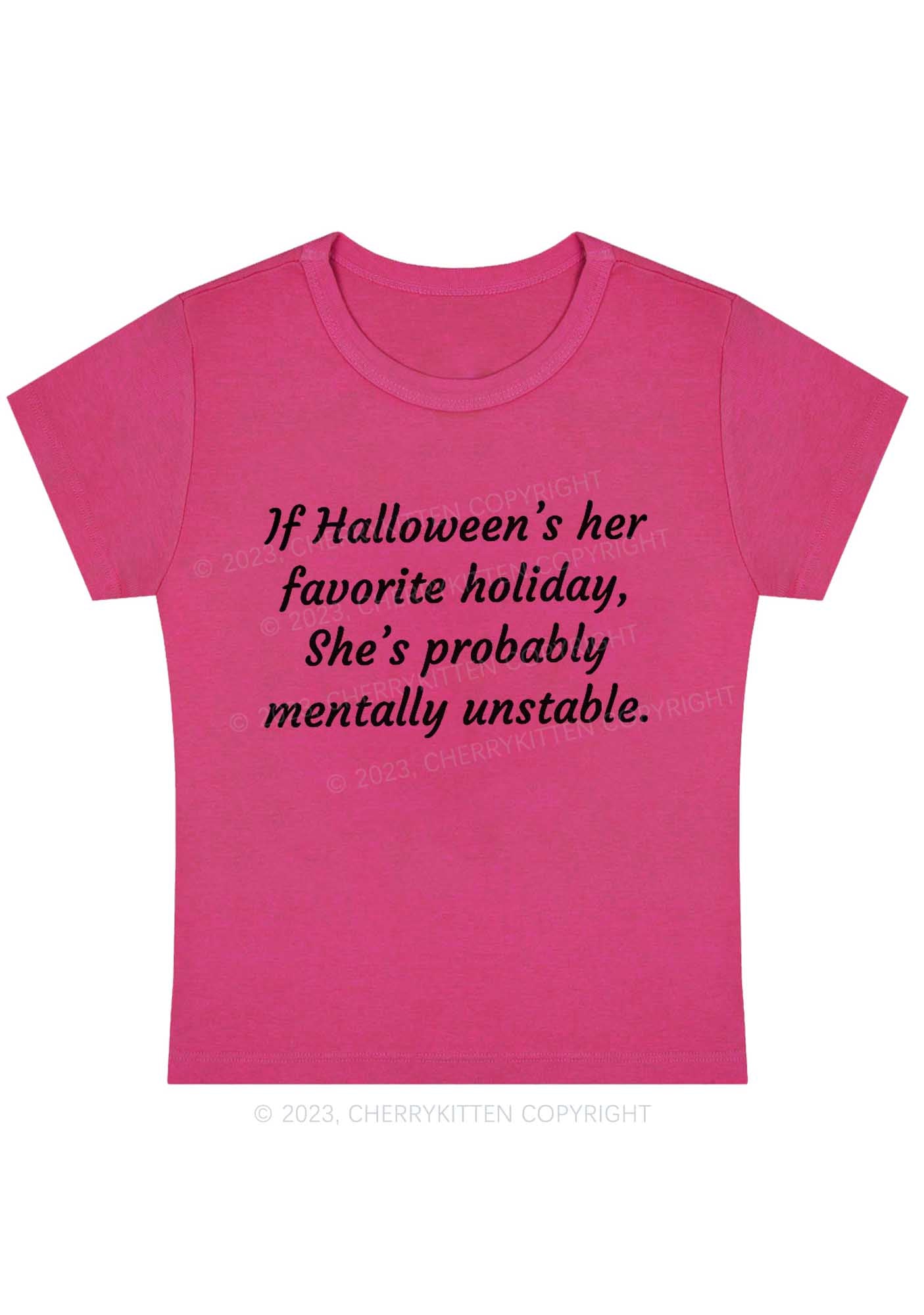 Halloween's Her Favorite Holiday Y2K Baby Tee Cherrykitten