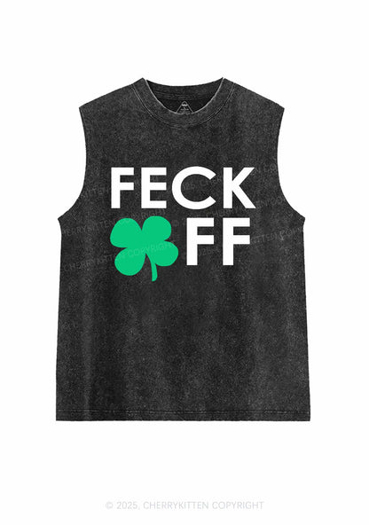 Feck Off St Patricks Y2K Washed Tank Cherrykitten