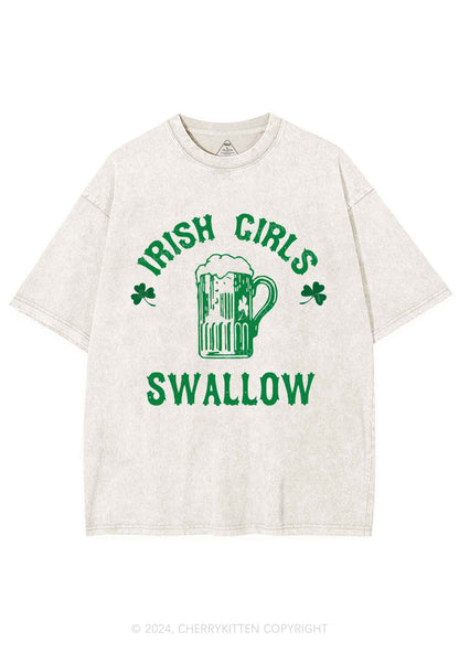 Irish Girls Swallow St Patricks Y2K Washed Tee Cherrykitten