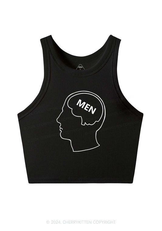 Mens Brain Y2K Crop Tank Top Cherrykitten