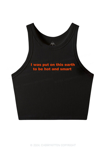 Hot And Smart Y2K Crop Tank Top Cherrykitten