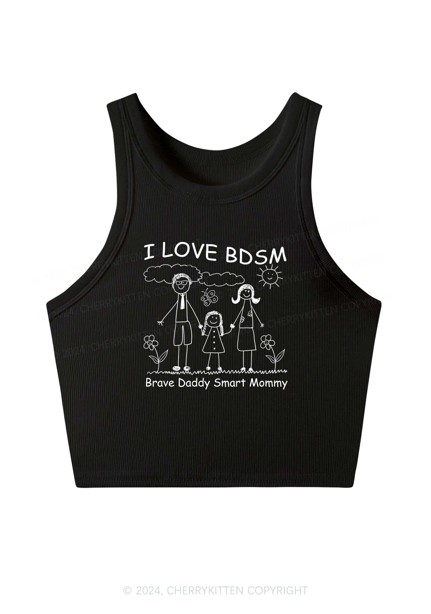 I Love BDSM Y2K Crop Tank Top Cherrykitten