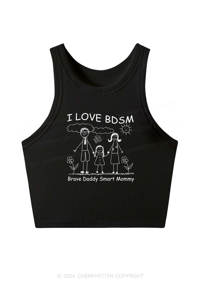 I Love BDSM Y2K Crop Tank Top Cherrykitten