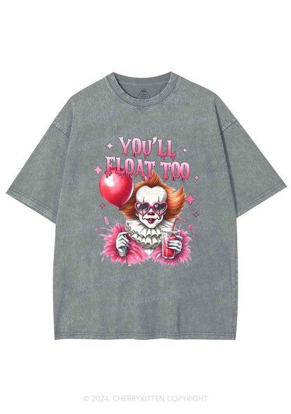 Halloween You Will Float Too Y2K Washed Tee Cherrykitten