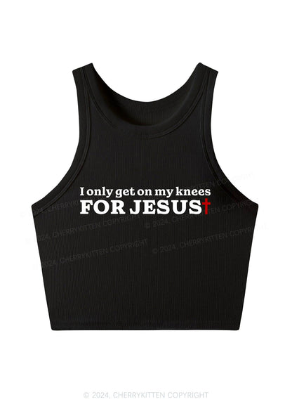 Get On Knees For Jesus Y2K Crop Tank Top Cherrykitten