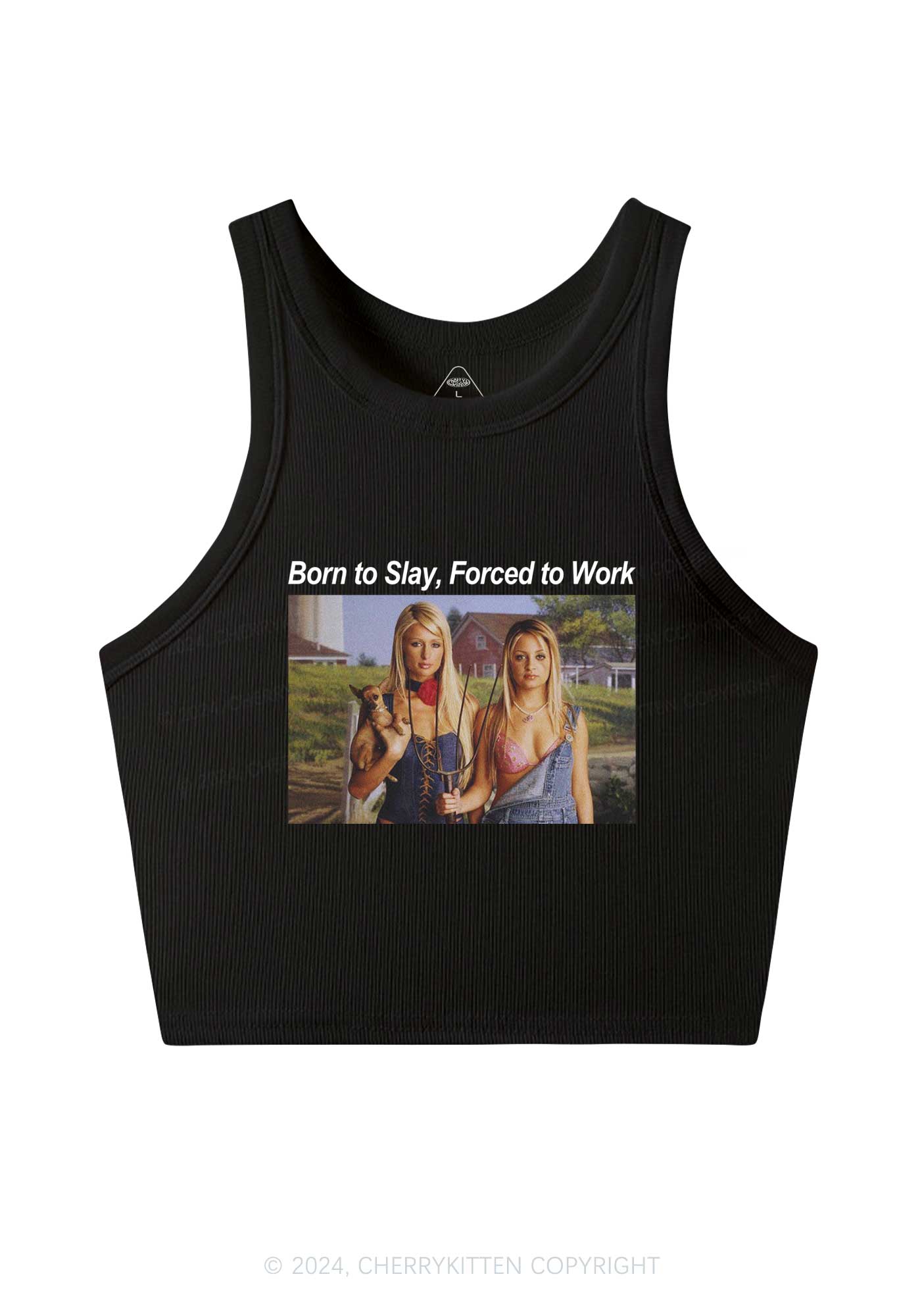 Born To Slay Y2K Crop Tank Top Cherrykitten