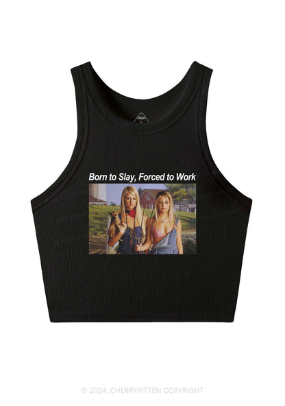 Born To Slay Y2K Crop Tank Top Cherrykitten