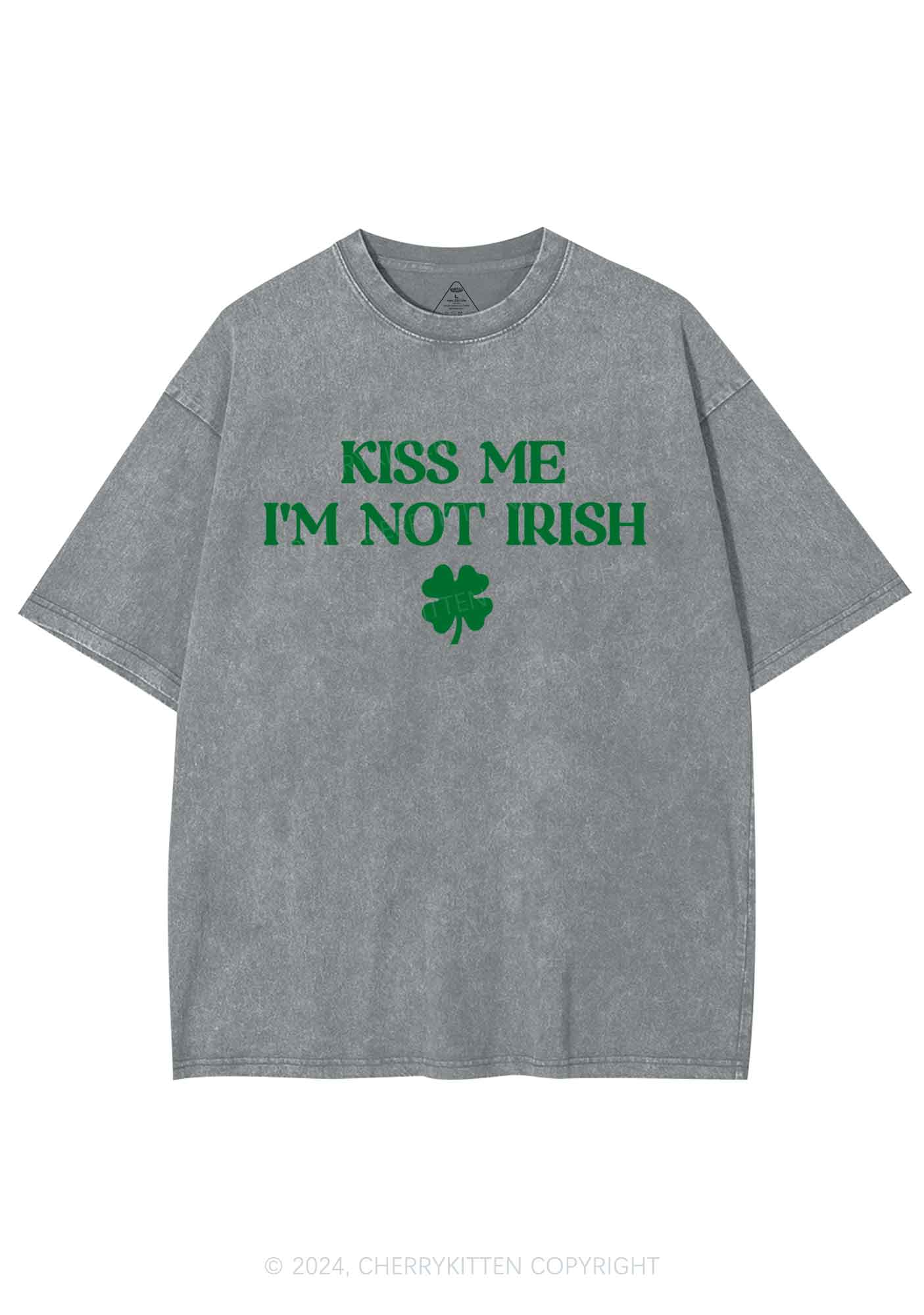 Im Not Irish St Patricks Y2K Washed Tee Cherrykitten