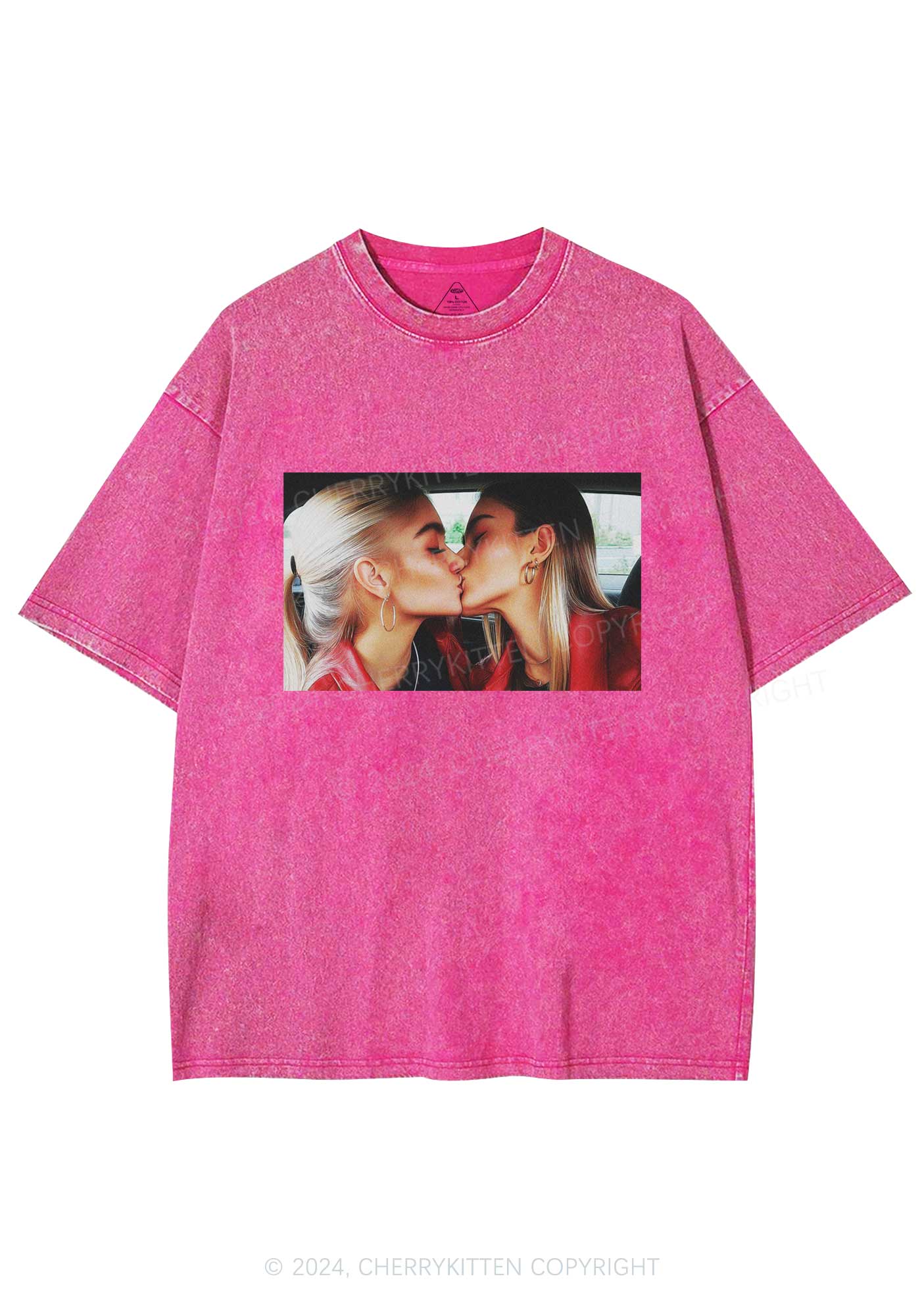 Girls Kiss Y2K Valentine's Day Washed Tee Cherrykitten