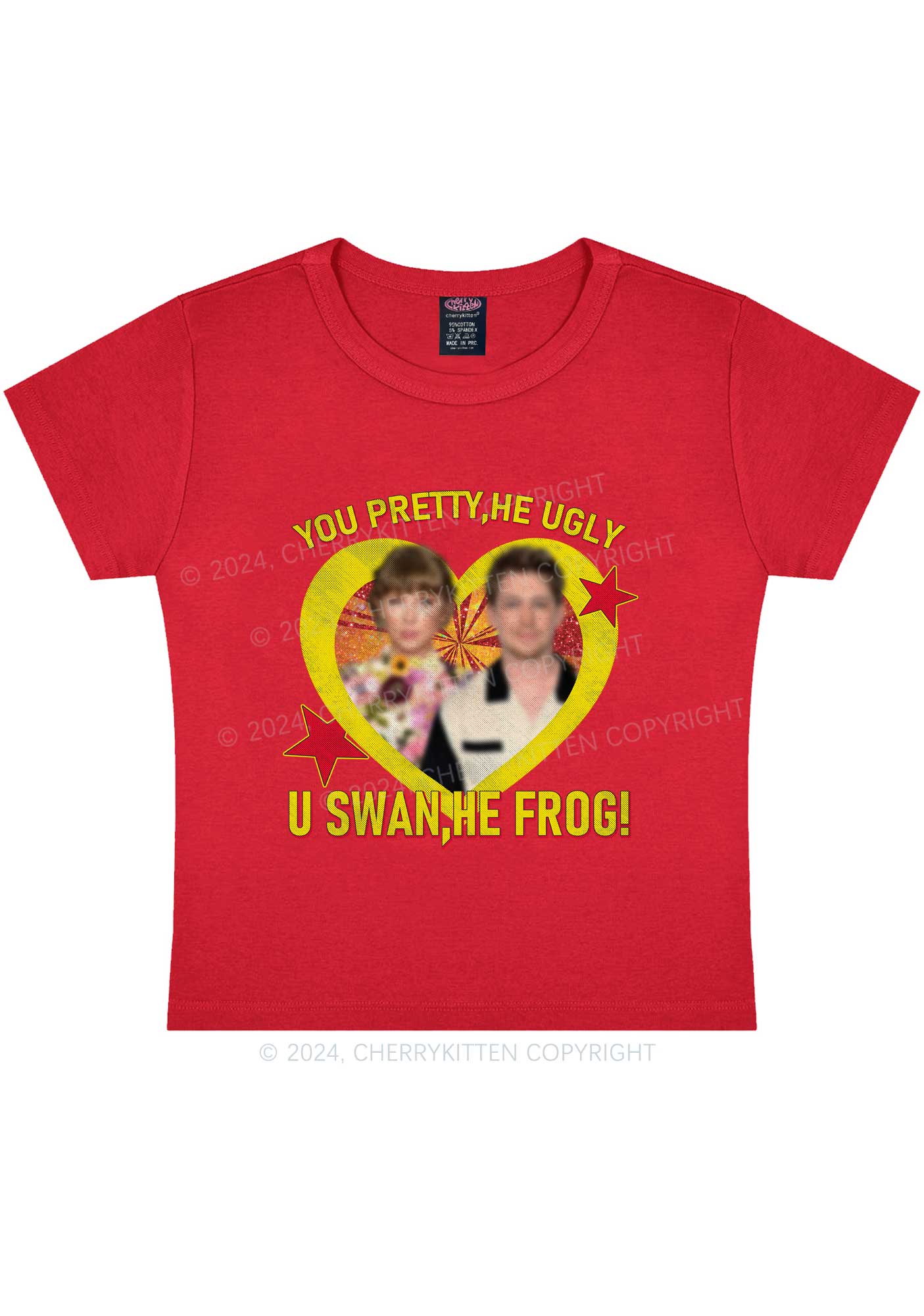 Custom Photo U Swan He Frog Y2K Baby Tee Cherrykitten