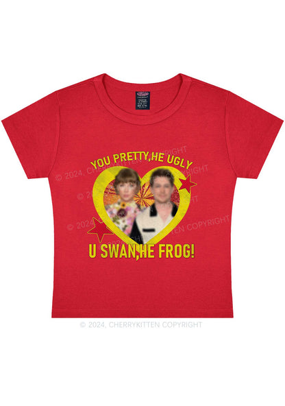 Custom Photo U Swan He Frog Y2K Baby Tee Cherrykitten