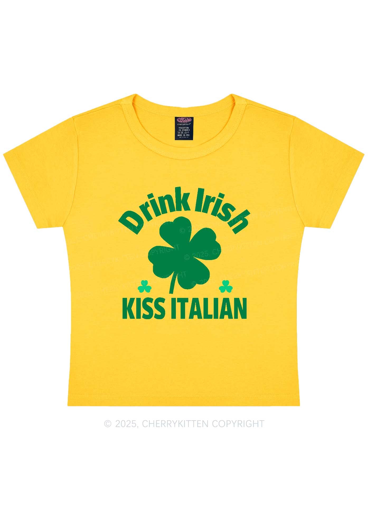 Drink Irish Kiss Italian St Patricks Y2K Baby Tee Cherrykitten