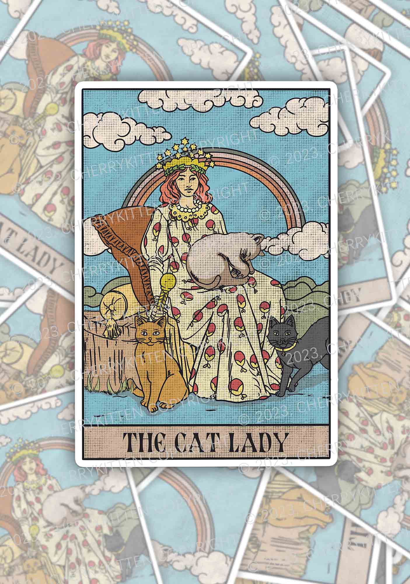 The Cat Lady 1Pc Y2K Sticker Cherrykitten