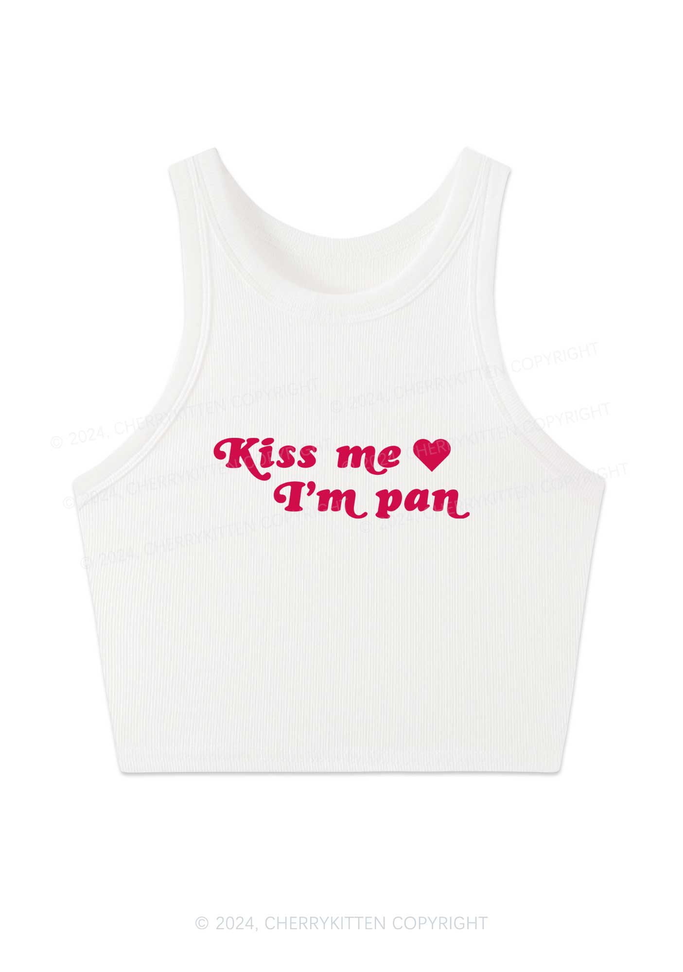 Kiss Me I?¡¥m Pan Y2K Crop Tank Top Cherrykitten