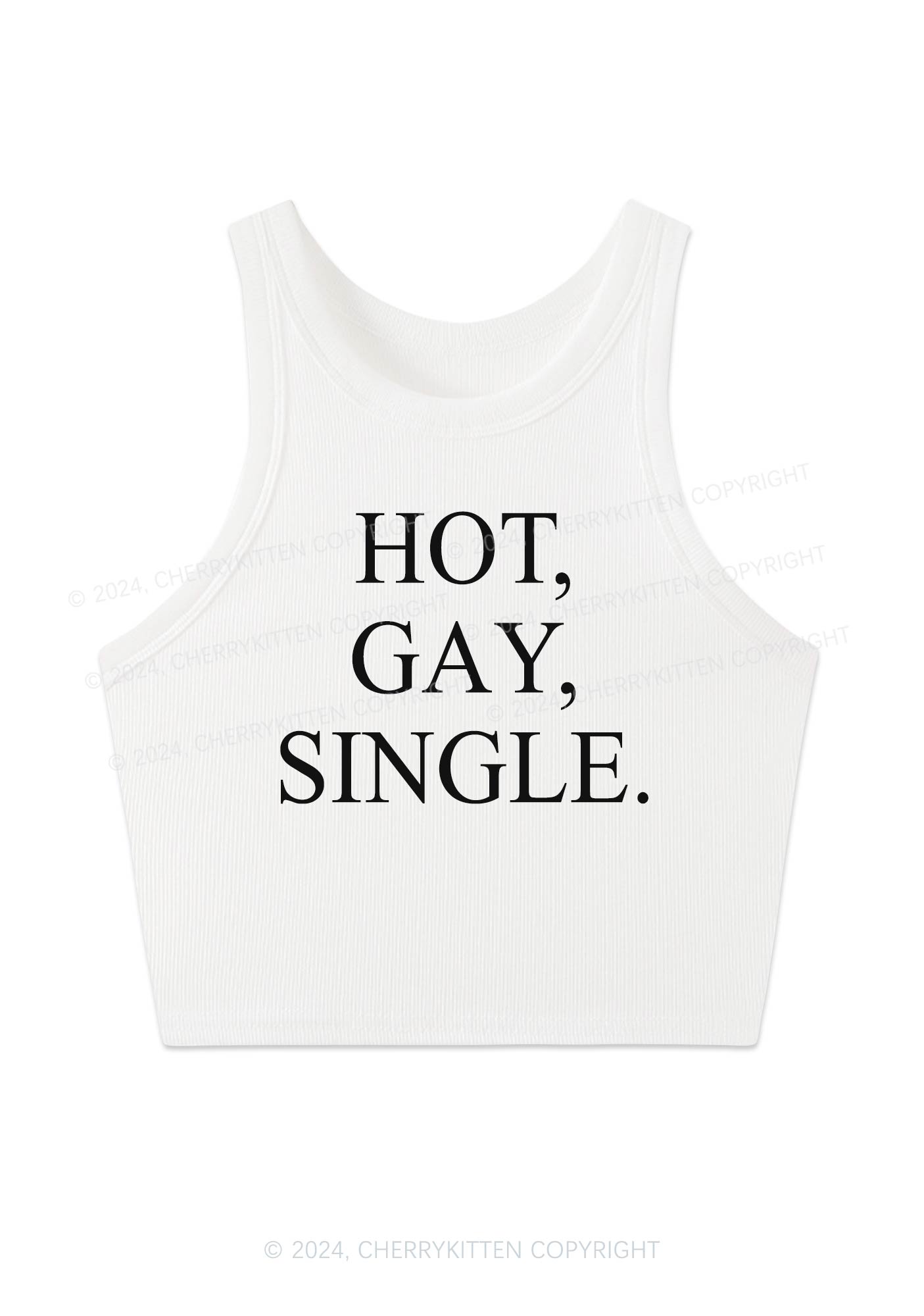 Hot Gay Single Y2K Crop Tank Top Cherrykitten