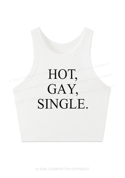 Hot Gay Single Y2K Crop Tank Top Cherrykitten