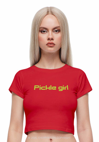 Pickle Girl Y2K Baby Tee Cherrykitten