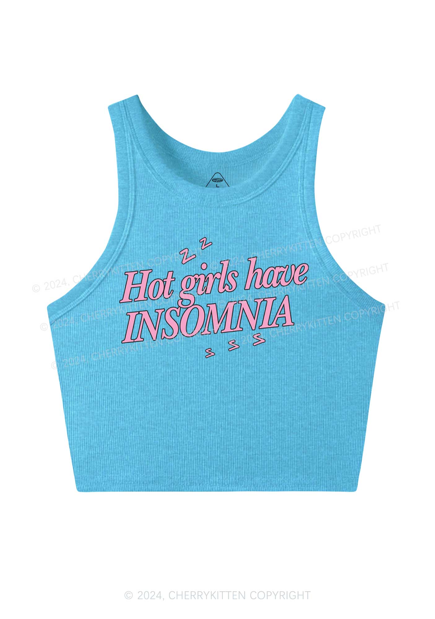 Hot Girls Have Insomnia Y2K Crop Tank Top Cherrykitten