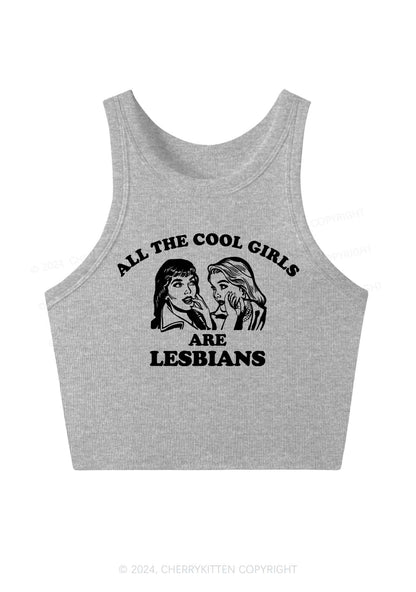 Cool Girls Lesbians Y2K Crop Tank Top Cherrykitten