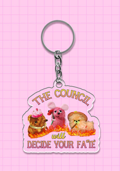 Council Decide Your Fate 1Pc Y2K Keychain Cherrykitten