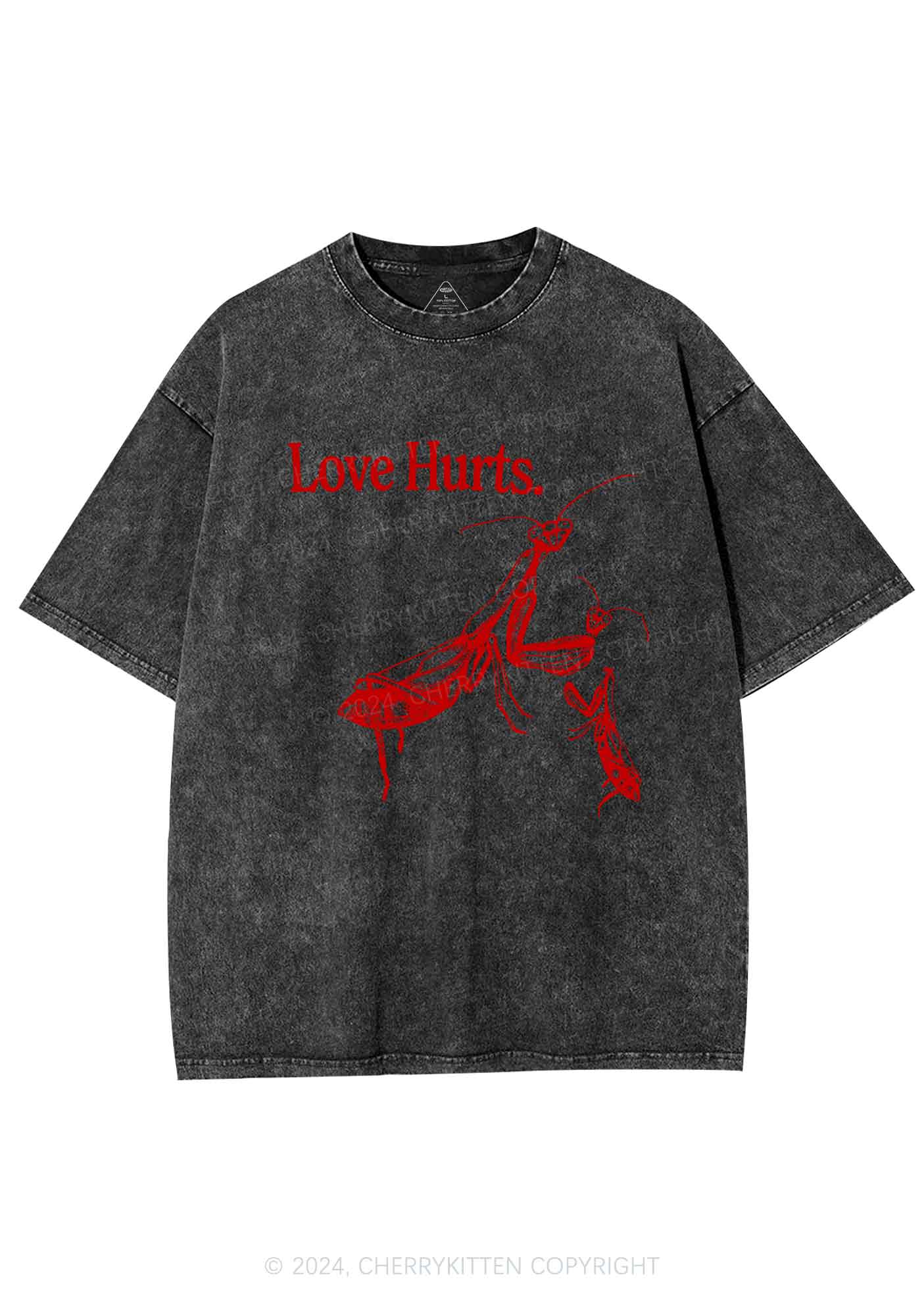 Love Hurts Y2K Valentine's Day Washed Tee Cherrykitten