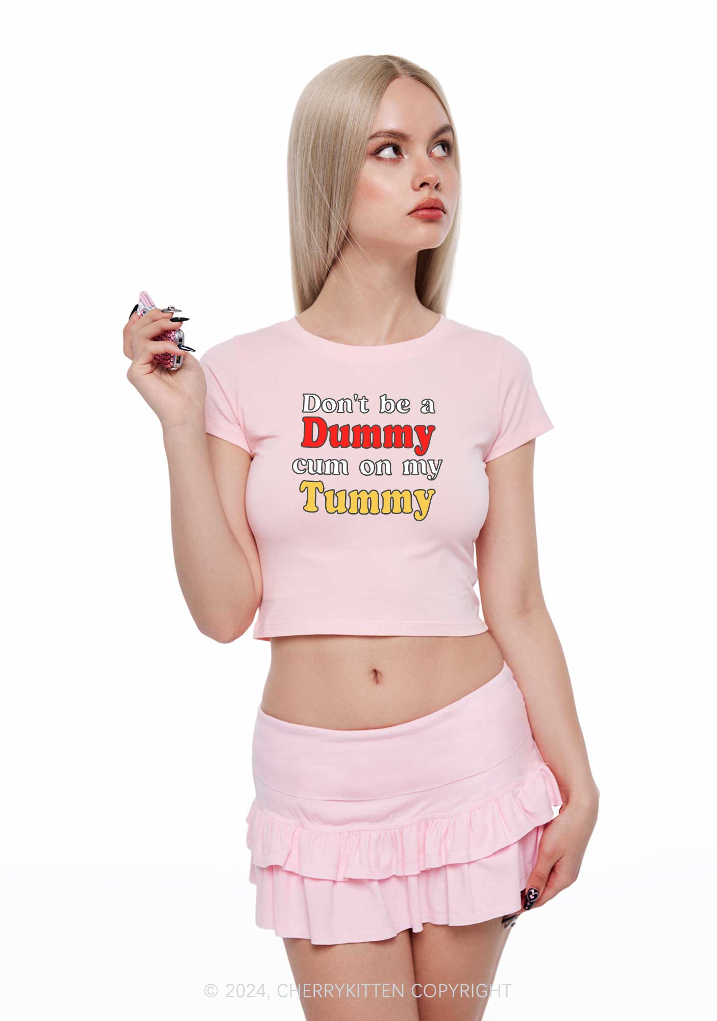 Dont Be A Dummy Y2K Baby Tee Cherrykitten