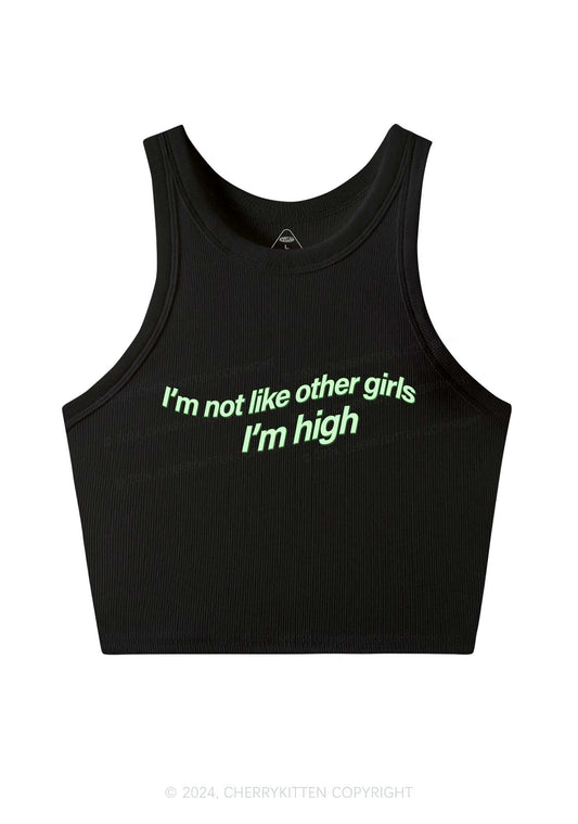 Im High Girl Y2K Crop Tank Top Cherrykitten