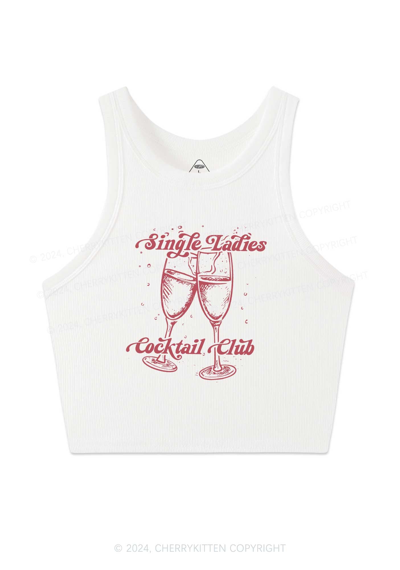 Single Ladies Y2K Valentine's Day Crop Tank Top Cherrykitten