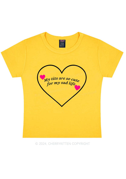 Cute Txts Sad Life Y2K Baby Tee Cherrykitten