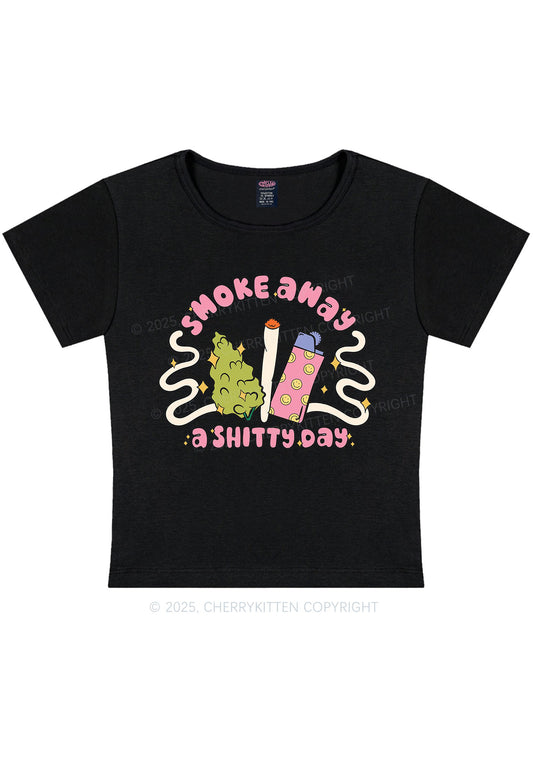 Smoke Away A Shixxy Day Y2K Baby Tee Cherrykitten