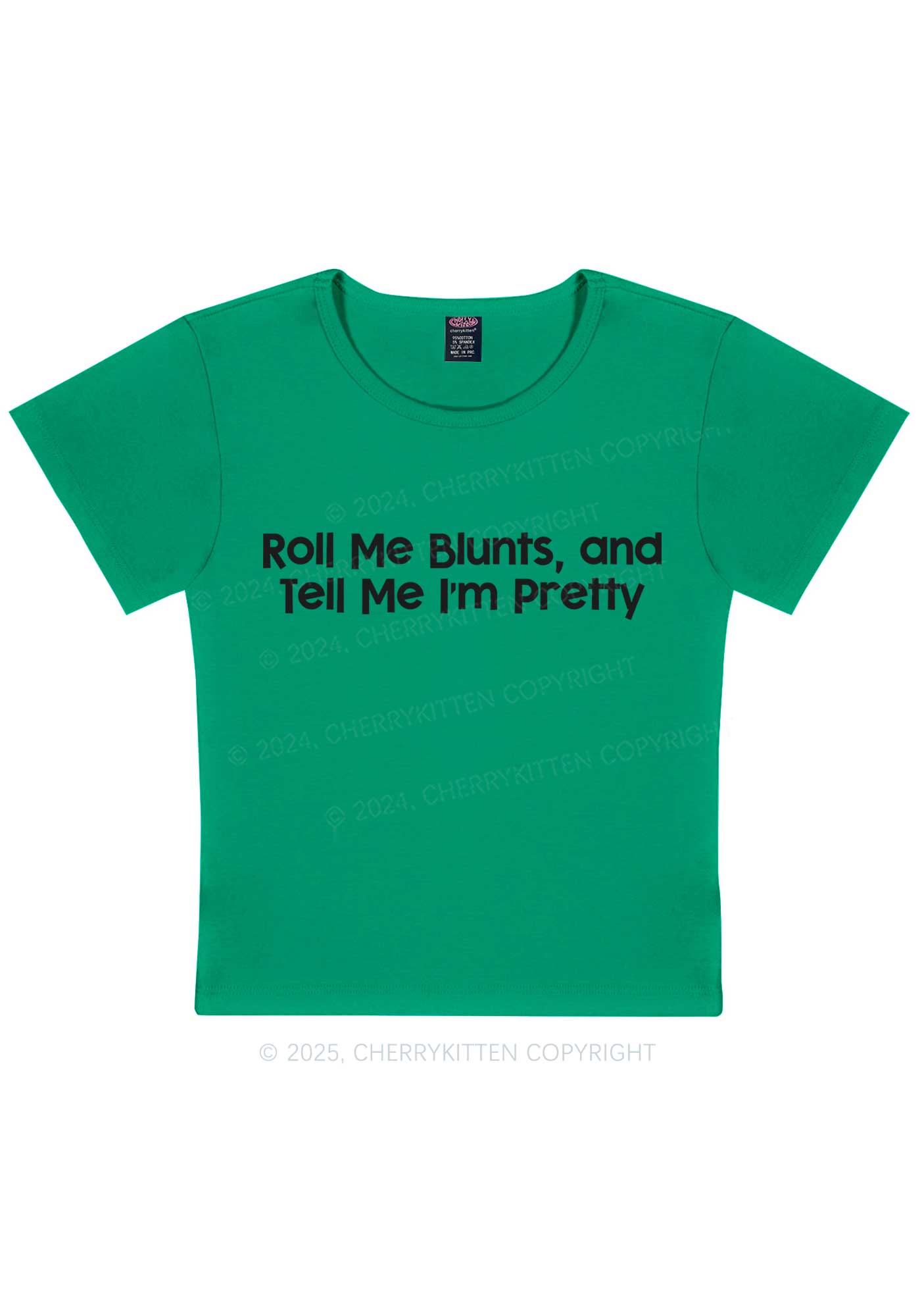 Roll Me Blunts Y2K Baby Tee Cherrykitten