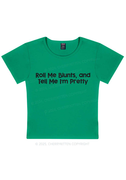 Roll Me Blunts Y2K Baby Tee Cherrykitten