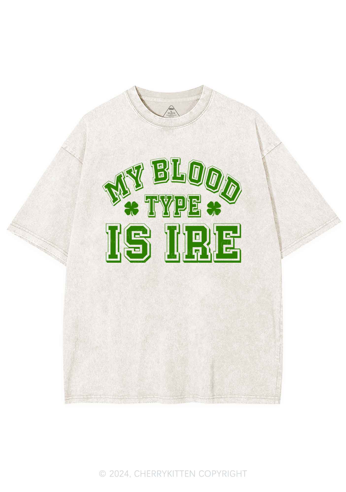 Blood Type Is Ire St Patricks Y2K Washed Tee Cherrykitten