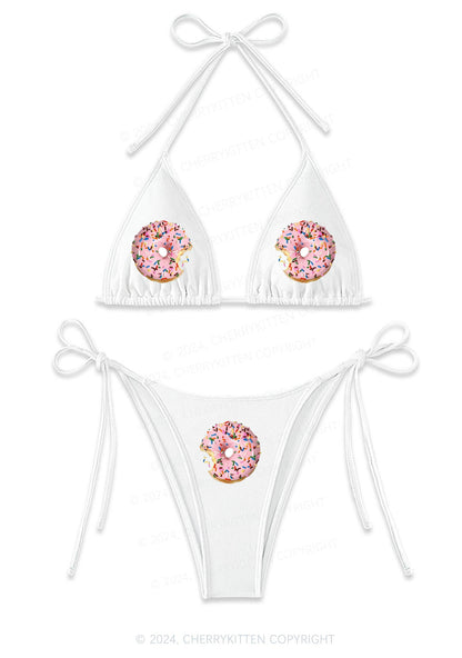 Candy Donuts Y2K Halter Triangle Bikini Set Cherrykitten