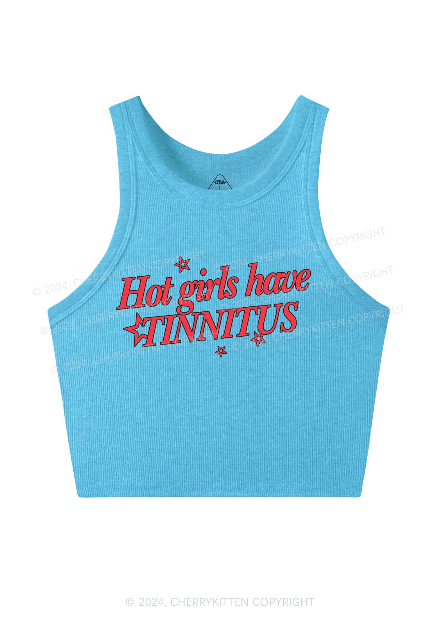 Hot Girls Have Tinnitus Y2K Crop Tank Top Cherrykitten