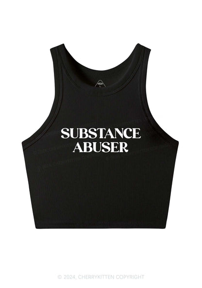 Substance Abuser Y2K Crop Tank Top Cherrykitten