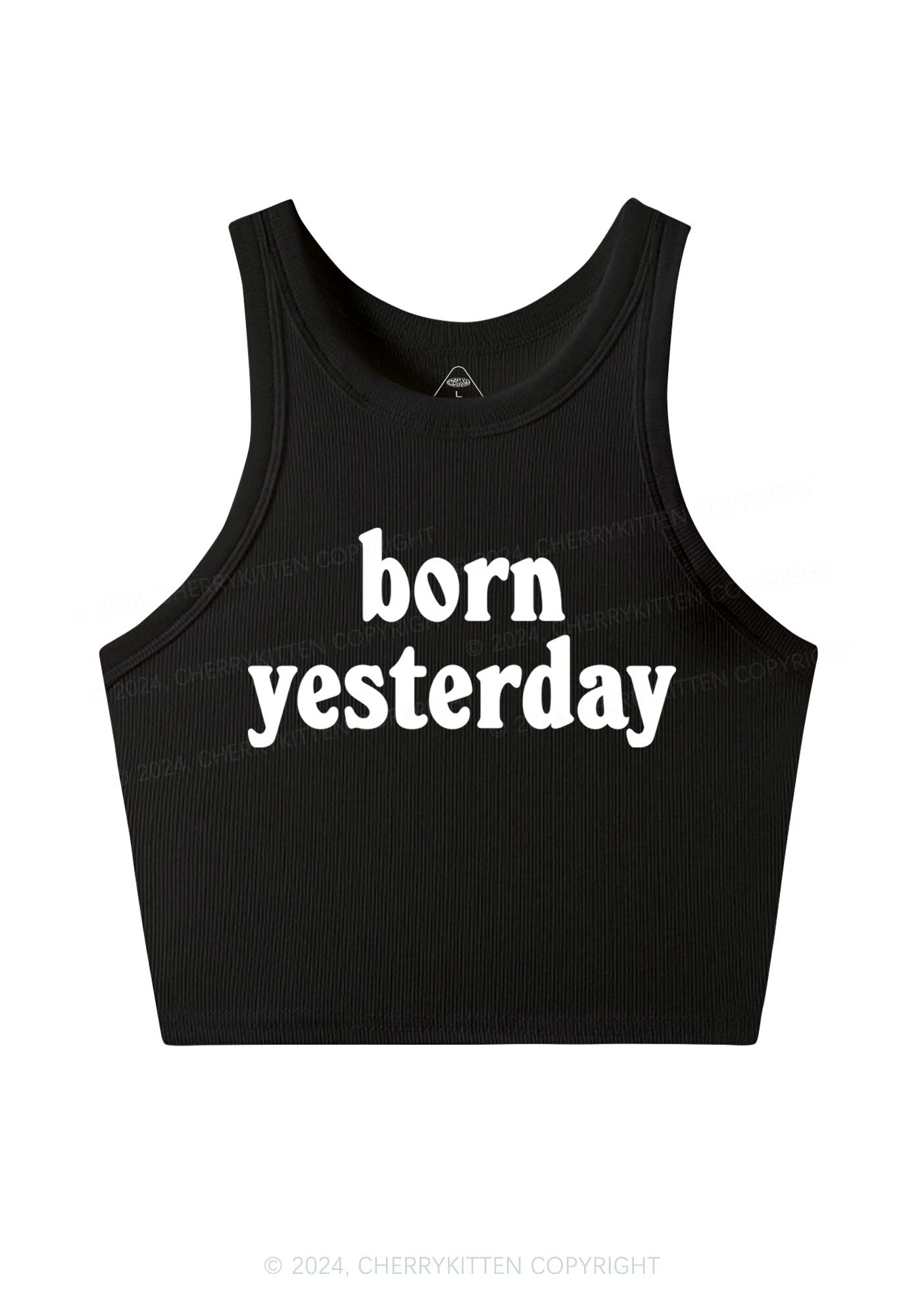 Born Yesterday Y2K Crop Tank Top Cherrykitten