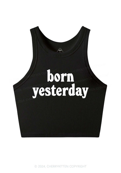 Born Yesterday Y2K Crop Tank Top Cherrykitten